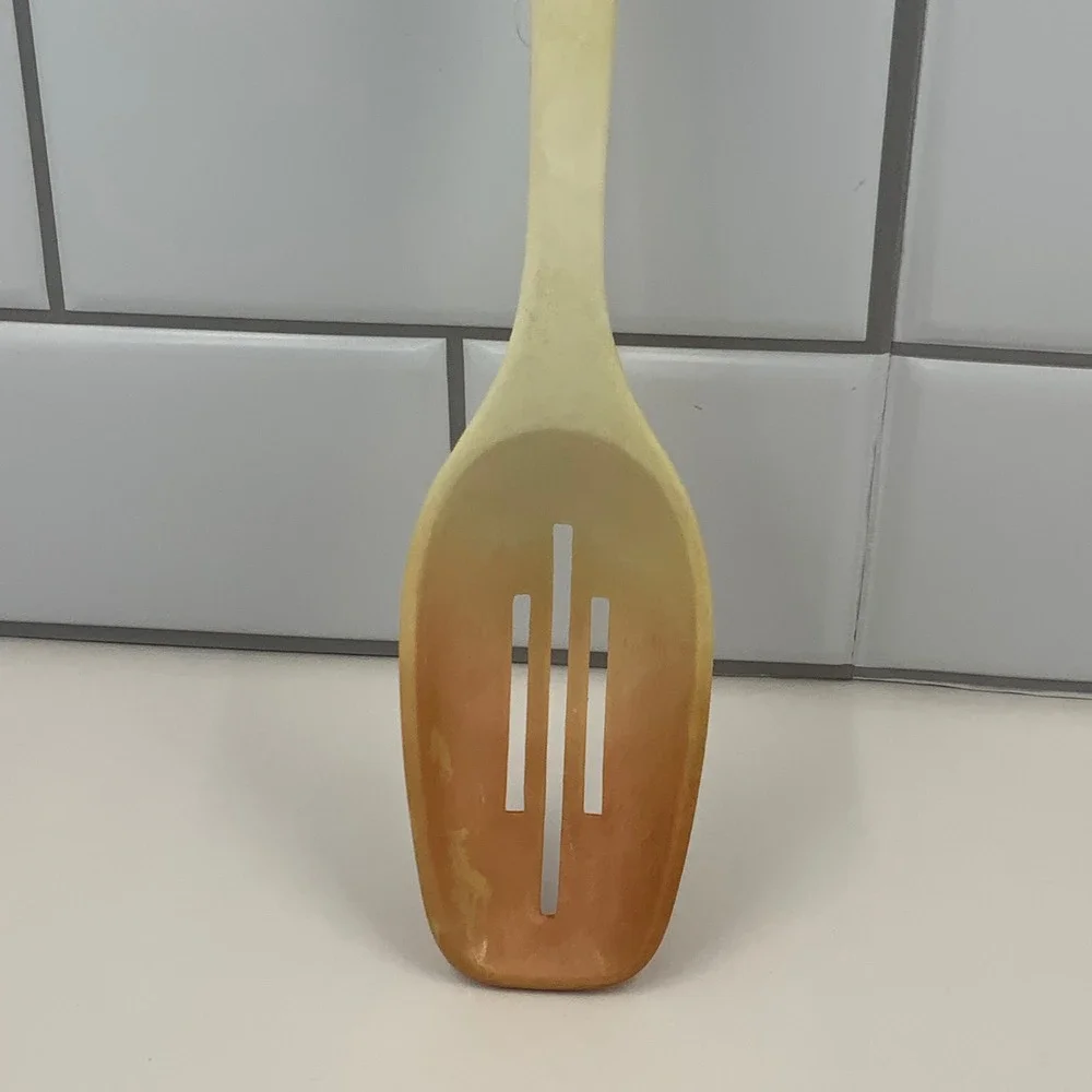 Vintage Foley Wheat Stalk Slotted Spoon Nylon Cream 11.5in
